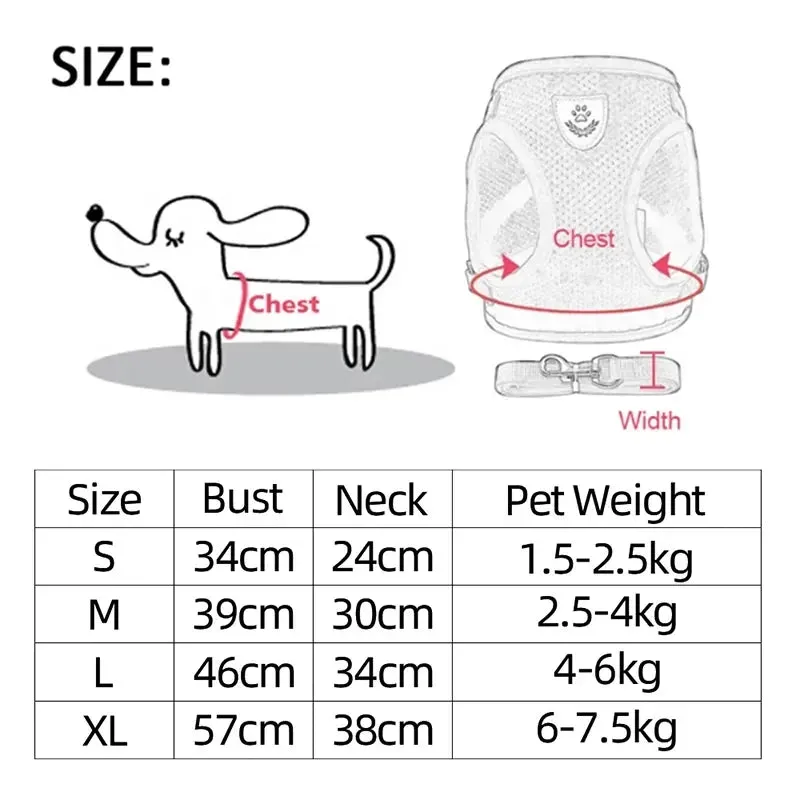 Cat Harness Vest Walking Lead Leash Collar Polyester - Adjustable  Pet Accessories