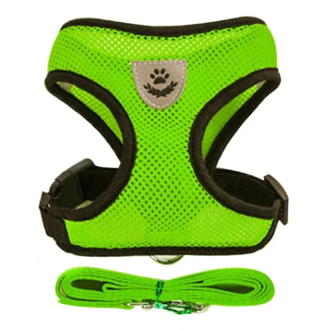 Cat Harness Vest Walking Lead Leash Collar Polyester - Adjustable  Pet Accessories
