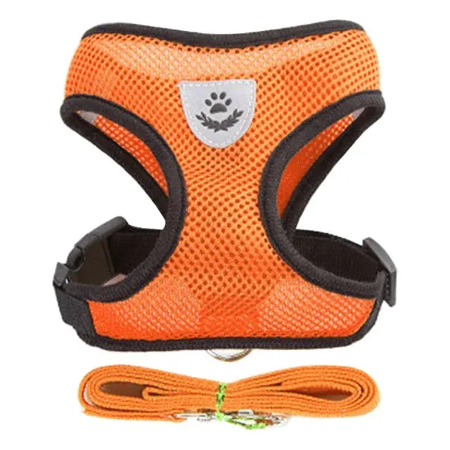 Cat Harness Vest Walking Lead Leash Collar Polyester - Adjustable  Pet Accessories