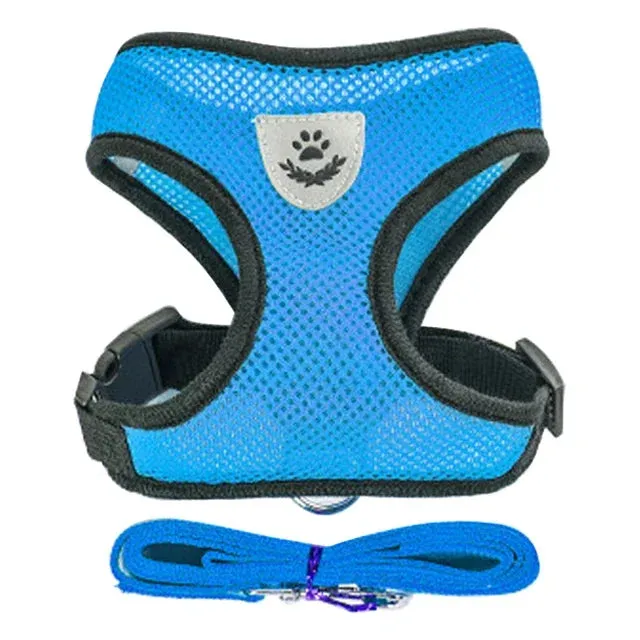 Cat Harness Vest Walking Lead Leash Collar Polyester - Adjustable  Pet Accessories