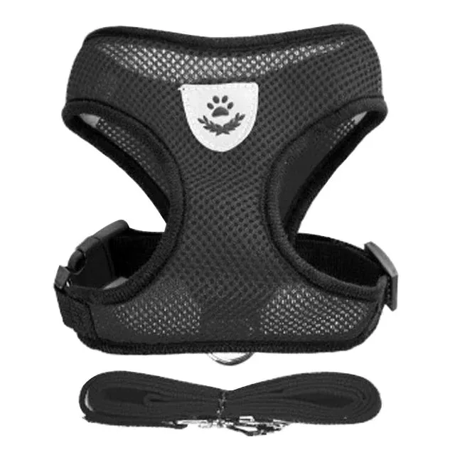 Cat Harness Vest Walking Lead Leash Collar Polyester - Adjustable  Pet Accessories