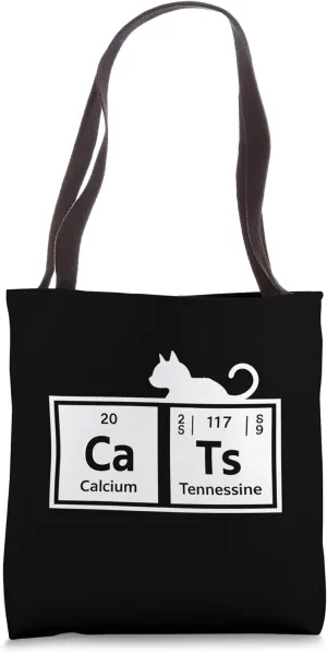 Cats Calcium Tennesseine Periodic Table Science Teacher Tote Bag