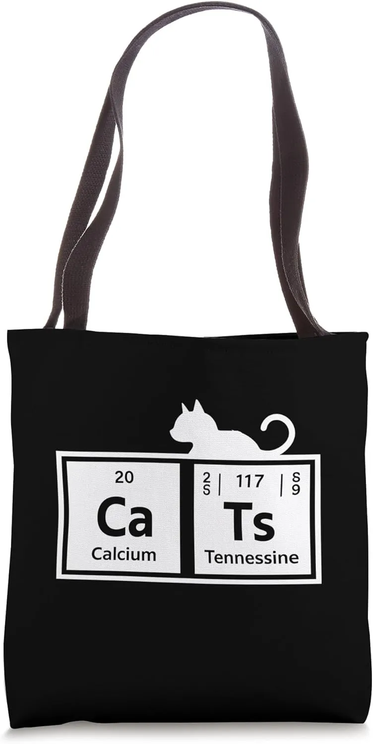 Cats Calcium Tennesseine Periodic Table Science Teacher Tote Bag