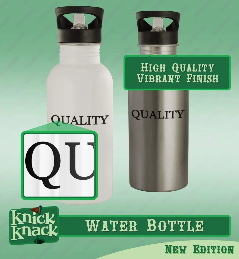 Caution No Filters - 20oz Stainless Steel Outdoor Water Bottle, White