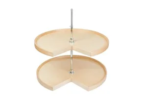 Century Components CON28PCPF Lazy Susan - 2 Independently Rotating Wood Pie Cut Shelves, Base Cabinet Organizer - 28"