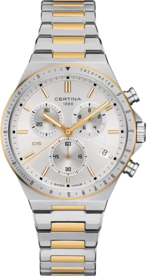 Certina, Mens, DS-7 Chronograph, Stainless Steel, Swiss Quartz, Watch, Silver, Stainless Steel, 10, (C0434172203100)