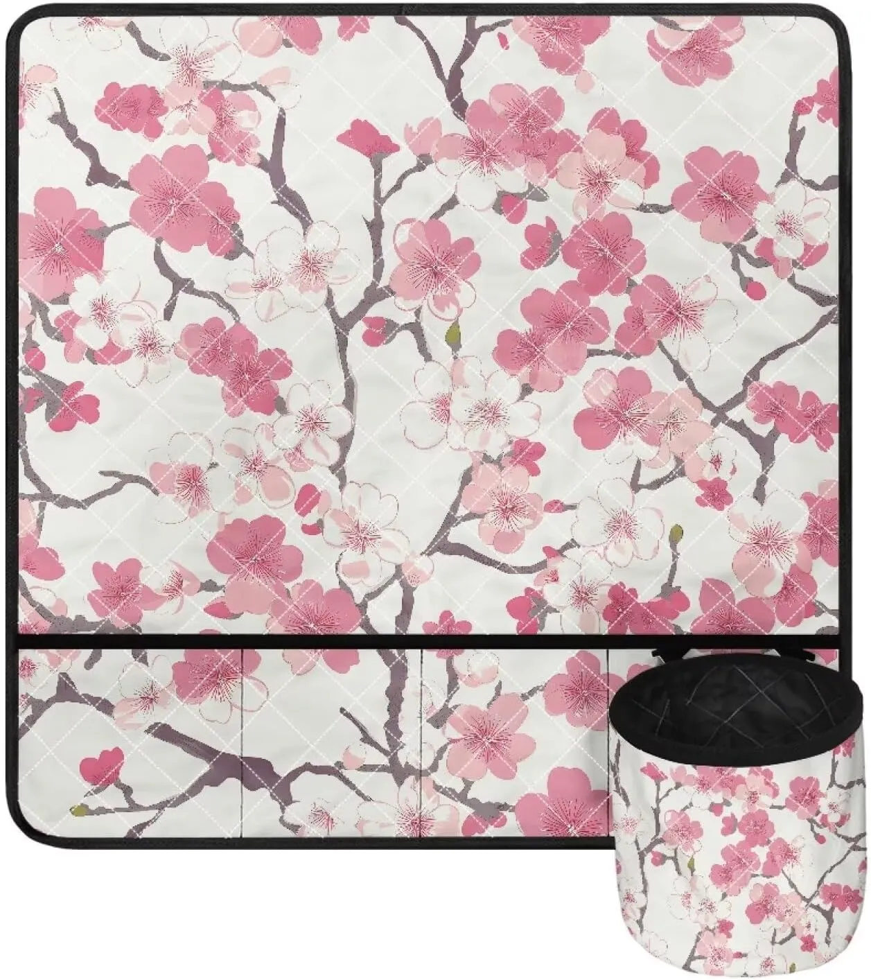 Cherry Blossom Print Sewing Machine Pad for Table with Pocket, Sewing Machine Carring Case for Most Standard Sewing Machines Waterproof Lightweight Table Pad