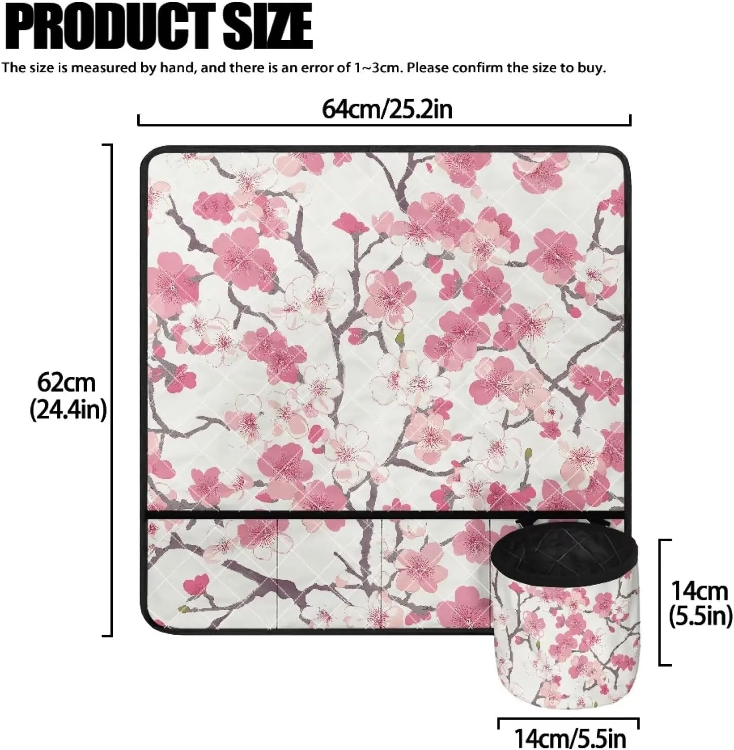 Cherry Blossom Print Sewing Machine Pad for Table with Pocket, Sewing Machine Carring Case for Most Standard Sewing Machines Waterproof Lightweight Table Pad