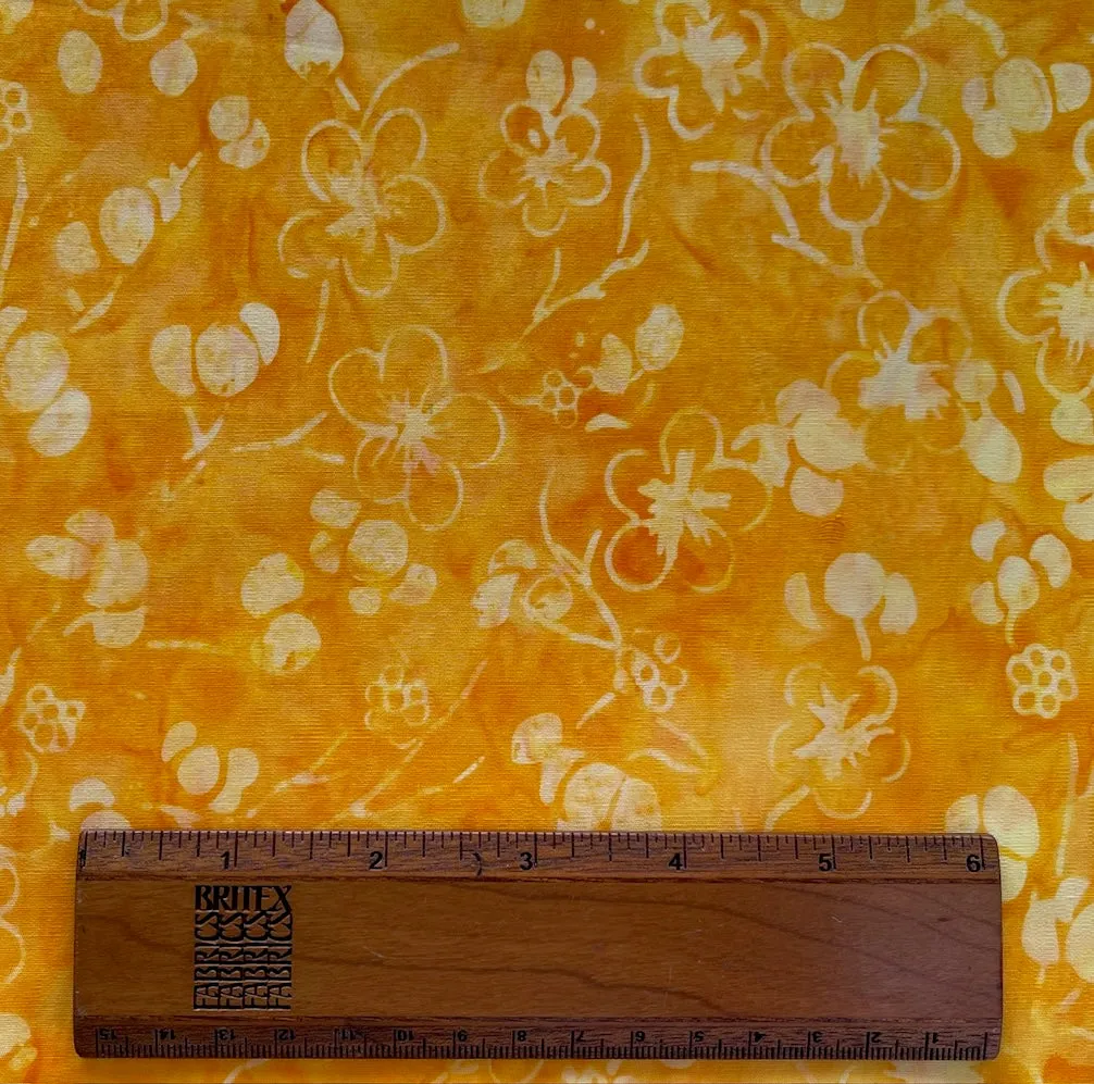 Cherry Blossoms Golden Cotton Batik (Made in Indonesia)
