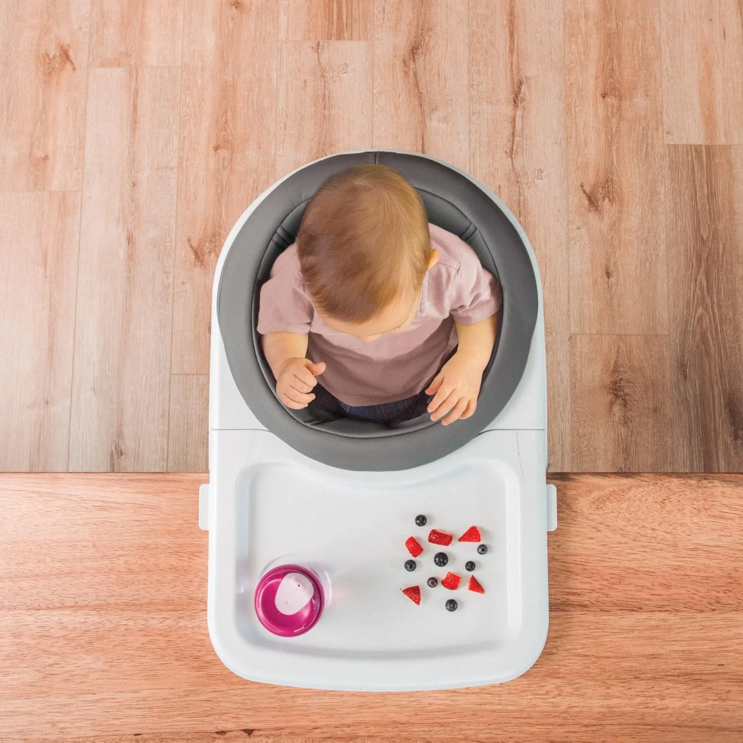 Chicco FastLock® 360 Rotating Hook-On High Chair, Portable High Chair for Babies and Toddlers, Sets up in Seconds | Charcoal/Grey