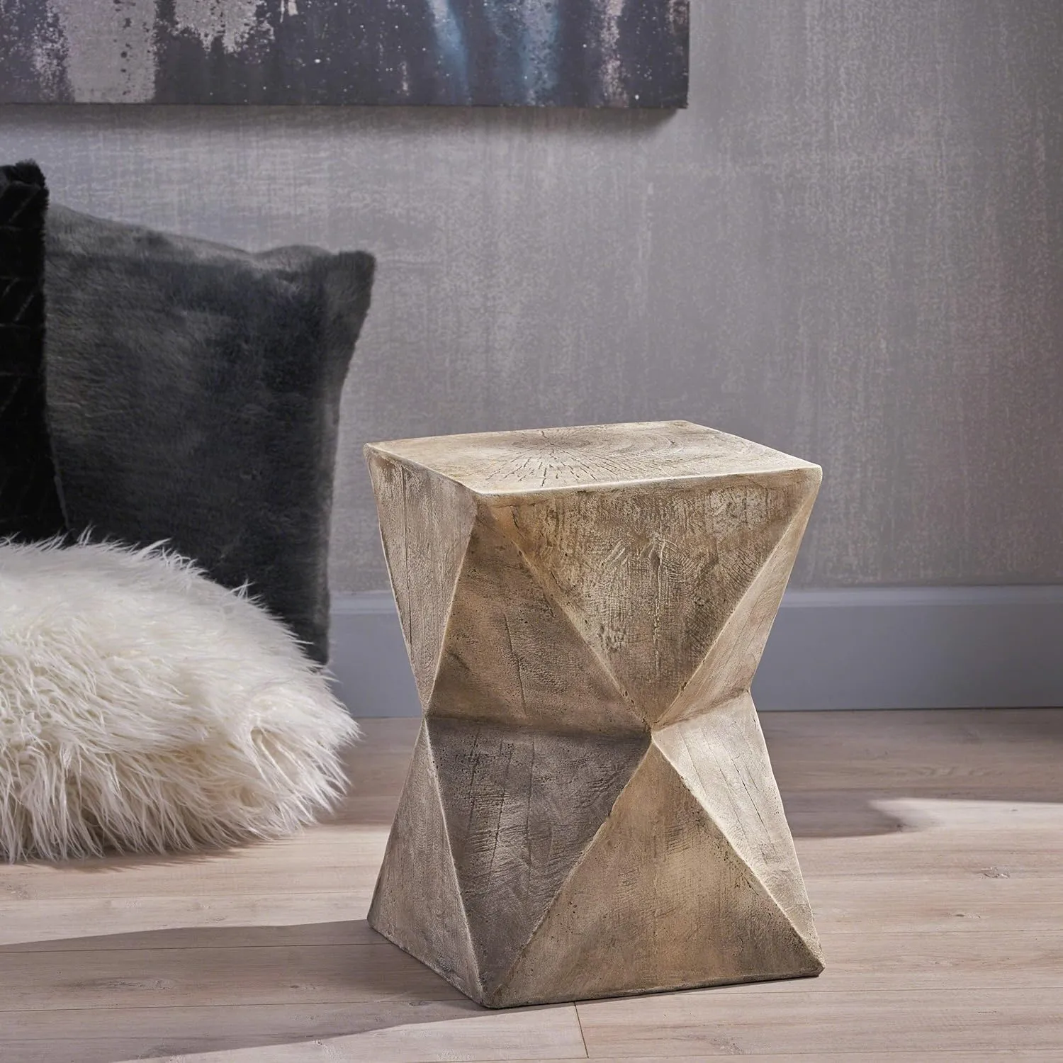 Christopher Knight Home Manuel Weight Concrete Accent Table, Light Gray