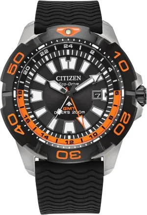 Citizen Men's Eco-Drive Promaster Sea Eco Dive, Stainless Steel Watch, Black Polyurethane Strap, Dual Time, Date (Model: BJ7129-05E)