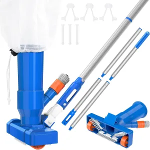 CKE 2024 68" Portable Pool Vacuum Jet Underwater Cleaner W/Brush Bag, 4 Section 1.25" Pole of Hand Held Portable Vacuum Pool Cleaner Pool Spa Pond Mini Jet Underwater Jet Vac for Above Ground Pool Vac