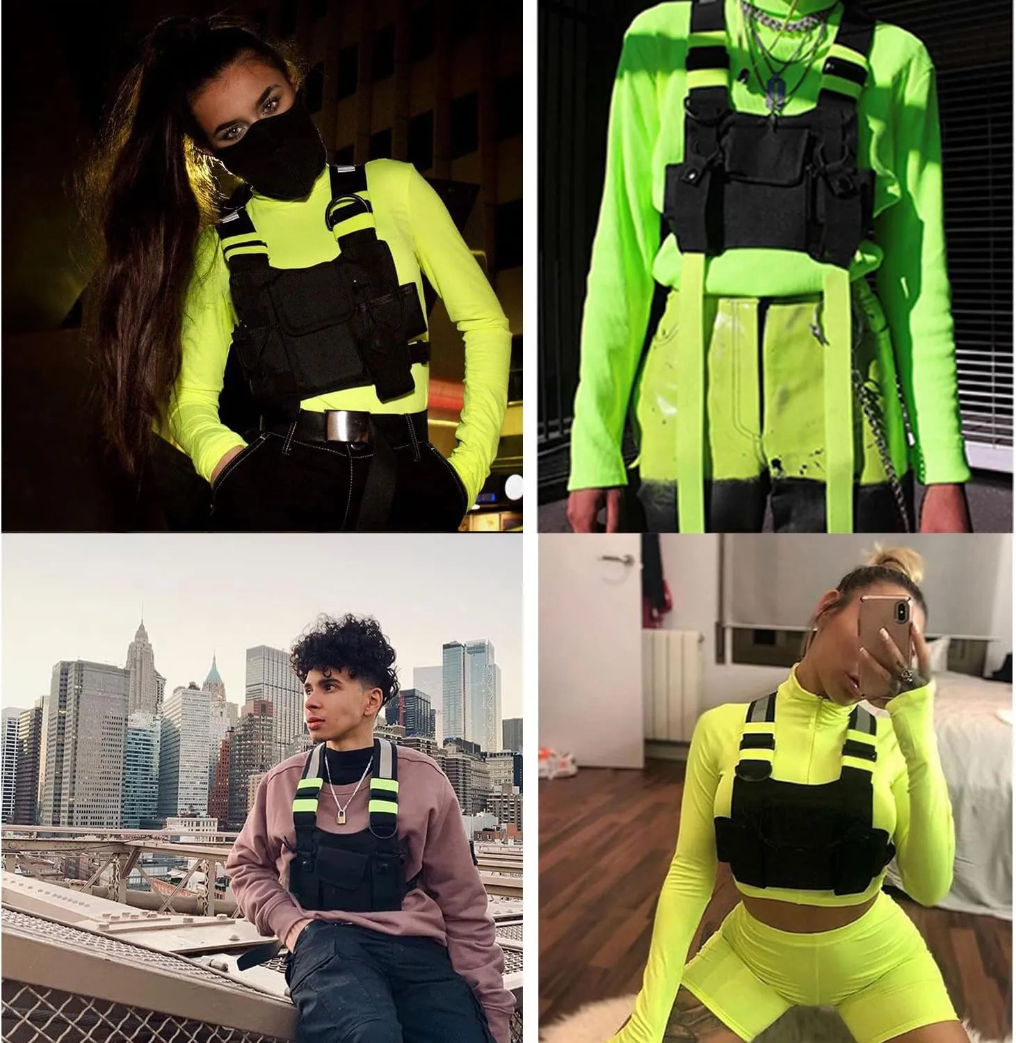 Clakllie Tactical Chest Bag Radio Vest Bag Chest Rig Bag Shoulder Chest Harness Backpack Two Way Radio Walkie Talkie Bags