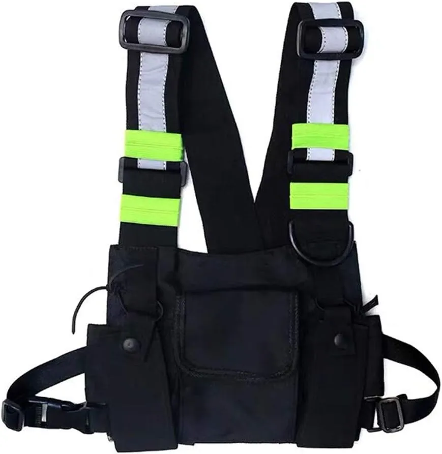Clakllie Tactical Chest Bag Radio Vest Bag Chest Rig Bag Shoulder Chest Harness Backpack Two Way Radio Walkie Talkie Bags