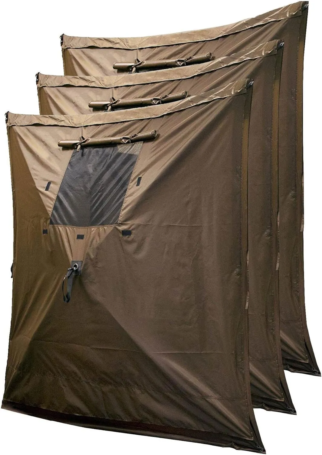 Clam Quick-Set Escape 11.5 x 11.5 Foot Portable Outdoor Gazebo Canopy Camping Tent Shelter, with 3 Wind and Sun Panels and Carry Bag Accessory, Brown