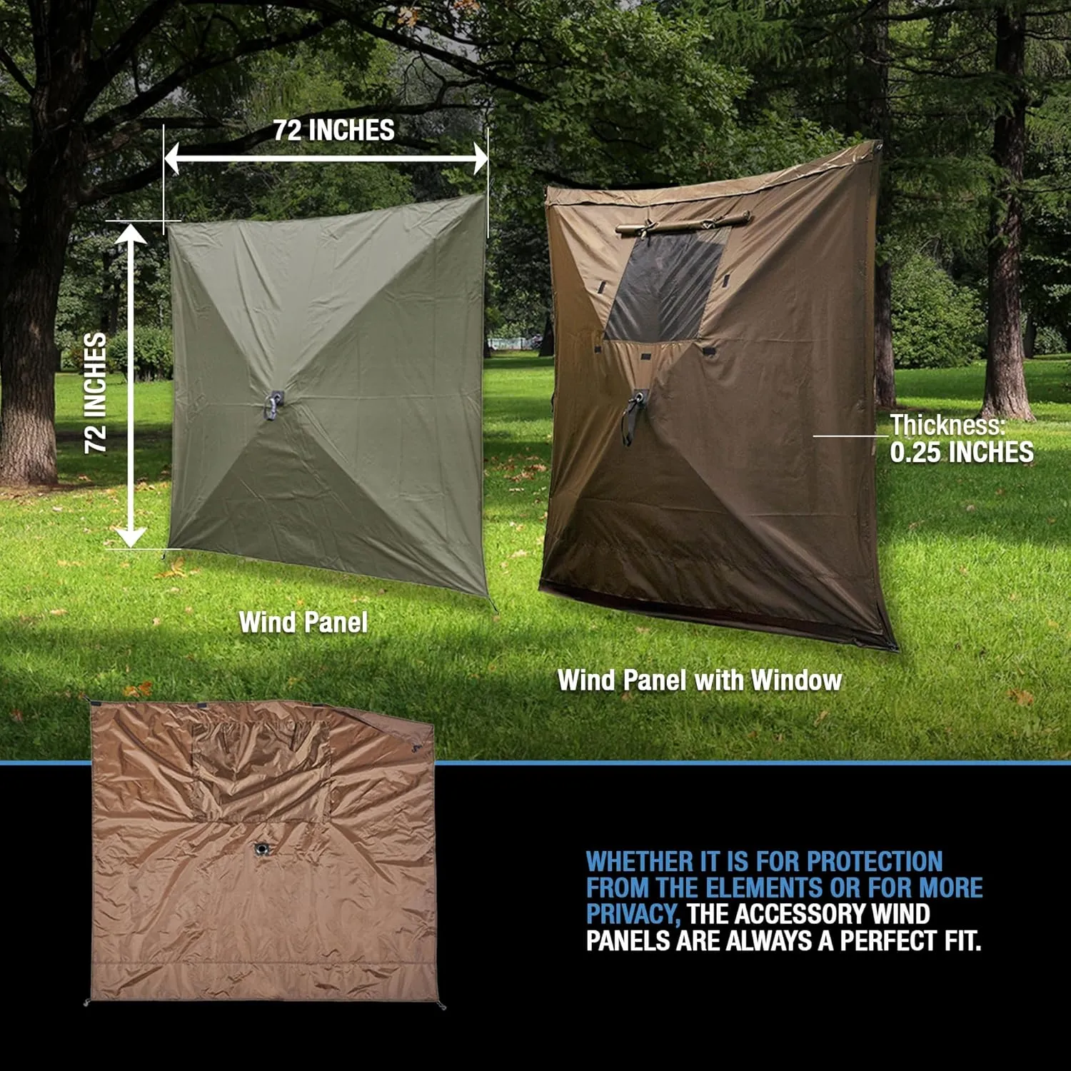 Clam Quick-Set Escape 11.5 x 11.5 Foot Portable Outdoor Gazebo Canopy Camping Tent Shelter, with 3 Wind and Sun Panels and Carry Bag Accessory, Brown