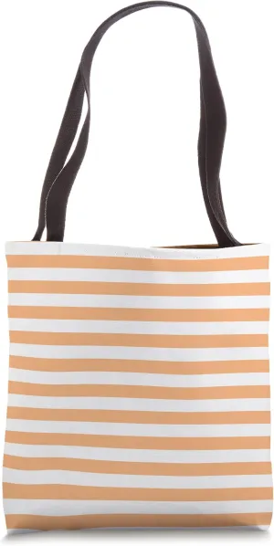 Classic Apricot Nectar Cabana Tent Stripe Tote Bag