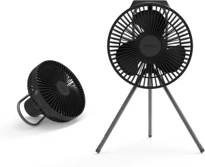 Claymore Portable Fan V600  (Black) - Portable Fan with Airflow for Outdoors Use & Indoor Living Room, Desk, Table Fan. Super Quiet, USB-C Charging, Long-Lasting Battery, Includes Storage Case.