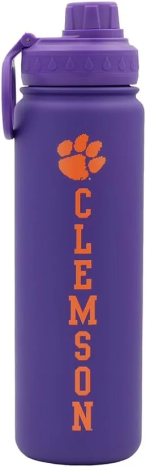 Clemson Water Bottle - Purple Double Walled Stainless Steel 24 oz Keeps Drinks Cold or Hot