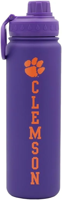 Clemson Water Bottle - Purple Double Walled Stainless Steel 24 oz Keeps Drinks Cold or Hot