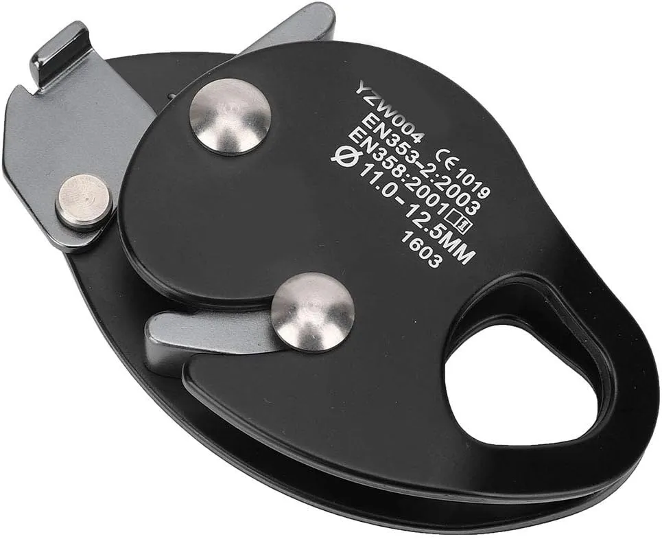 Climbing Descender, Alloy Steel Grab Rescue Rappel Rings Climbing Gear Clamp for 11 to 12.5mm Rope