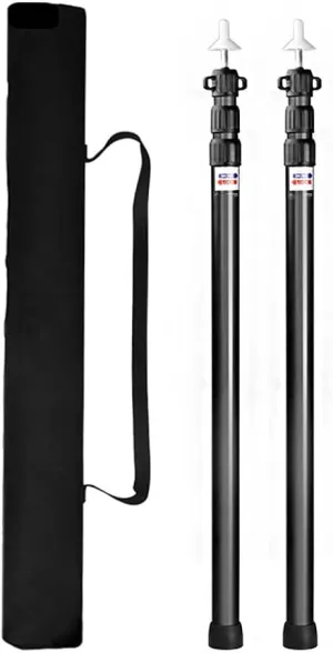 Cocoarm 2pcs Tent Poles Telescoping Tarp Poles 6061 Aluminum Camping Tarp Pole 35.43-90.55inch Adjustable Poles for Tents Tarps Awnings Shelters and More, Anti Slip Rubber Pads (#2)