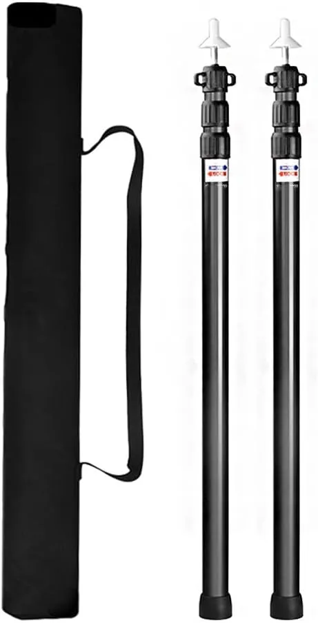 Cocoarm 2pcs Tent Poles Telescoping Tarp Poles 6061 Aluminum Camping Tarp Pole 35.43-90.55inch Adjustable Poles for Tents Tarps Awnings Shelters and More, Anti Slip Rubber Pads (#2)