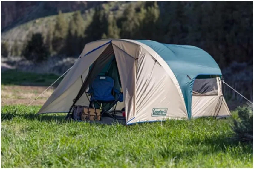 Coleman Cabin Camping Tent with Screened Porch, 4/6 Person Weatherproof Tent with Enclosed Screened Porch Option, Includes Rainfly, Carry Bag, Extra Storage, and 10 Minute Setup