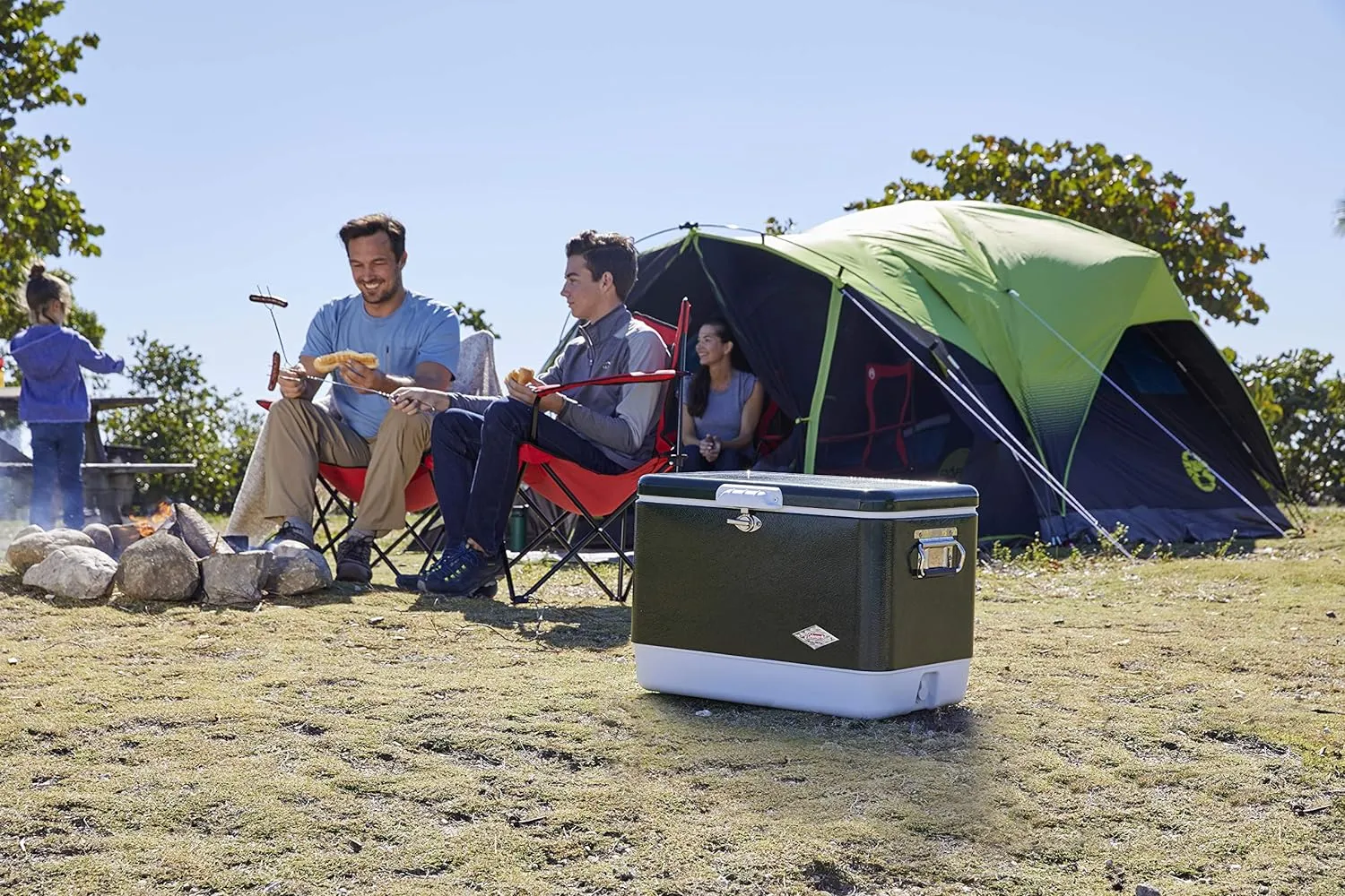 Coleman Camping Tent with Screen Room 4 Person Carlsbad Dark Room Dome Tent with Screened Porch