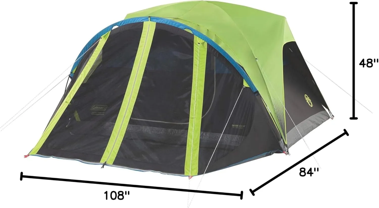 Coleman Camping Tent with Screen Room 4 Person Carlsbad Dark Room Dome Tent with Screened Porch