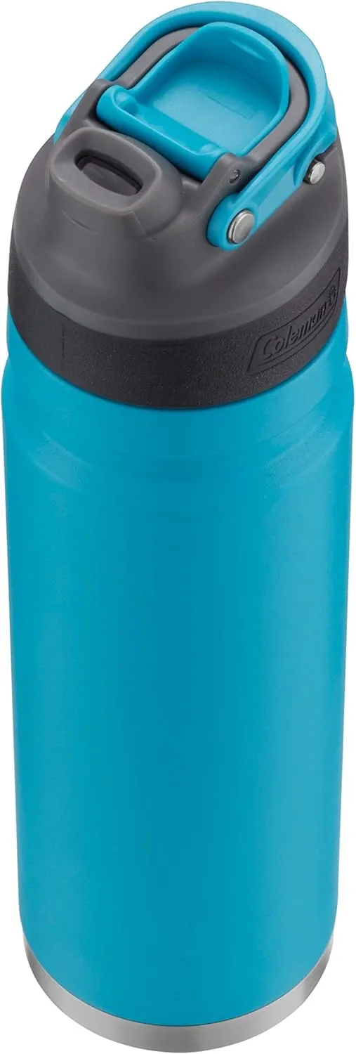Coleman FreeFlow AUTOSEAL Stainless Steel Water Bottle, 24oz., Caribbean Sea
