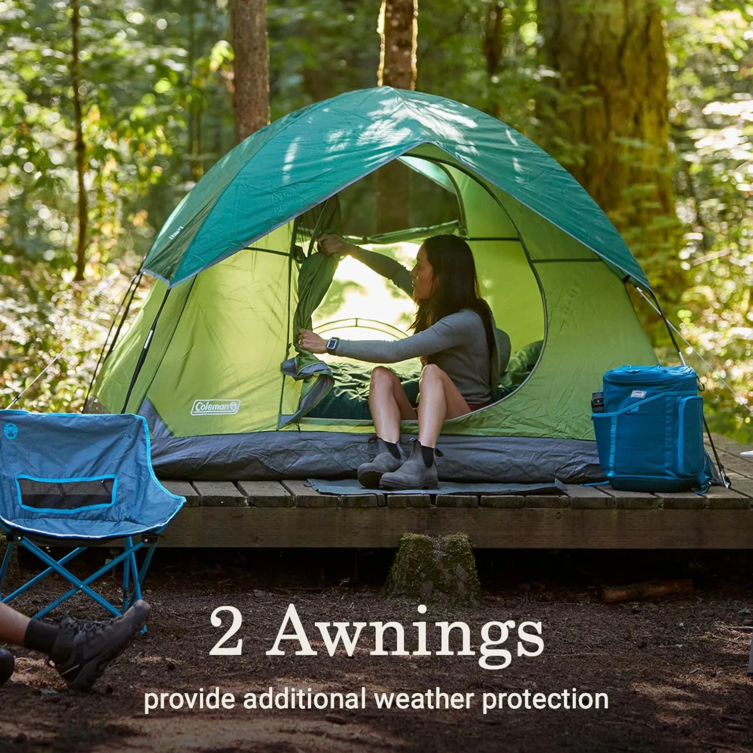Coleman Sundome 6-Person Tent with Rainfly, Weatherproof Tent Sets Up in 10 Mins