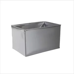 Collapsible Storage Box with Wooden Lid, Portable Folding Crate with Handles, Multi-Purpose Camping Table, White (silver, Large size20.67 * 14.17 * 11.61IN)