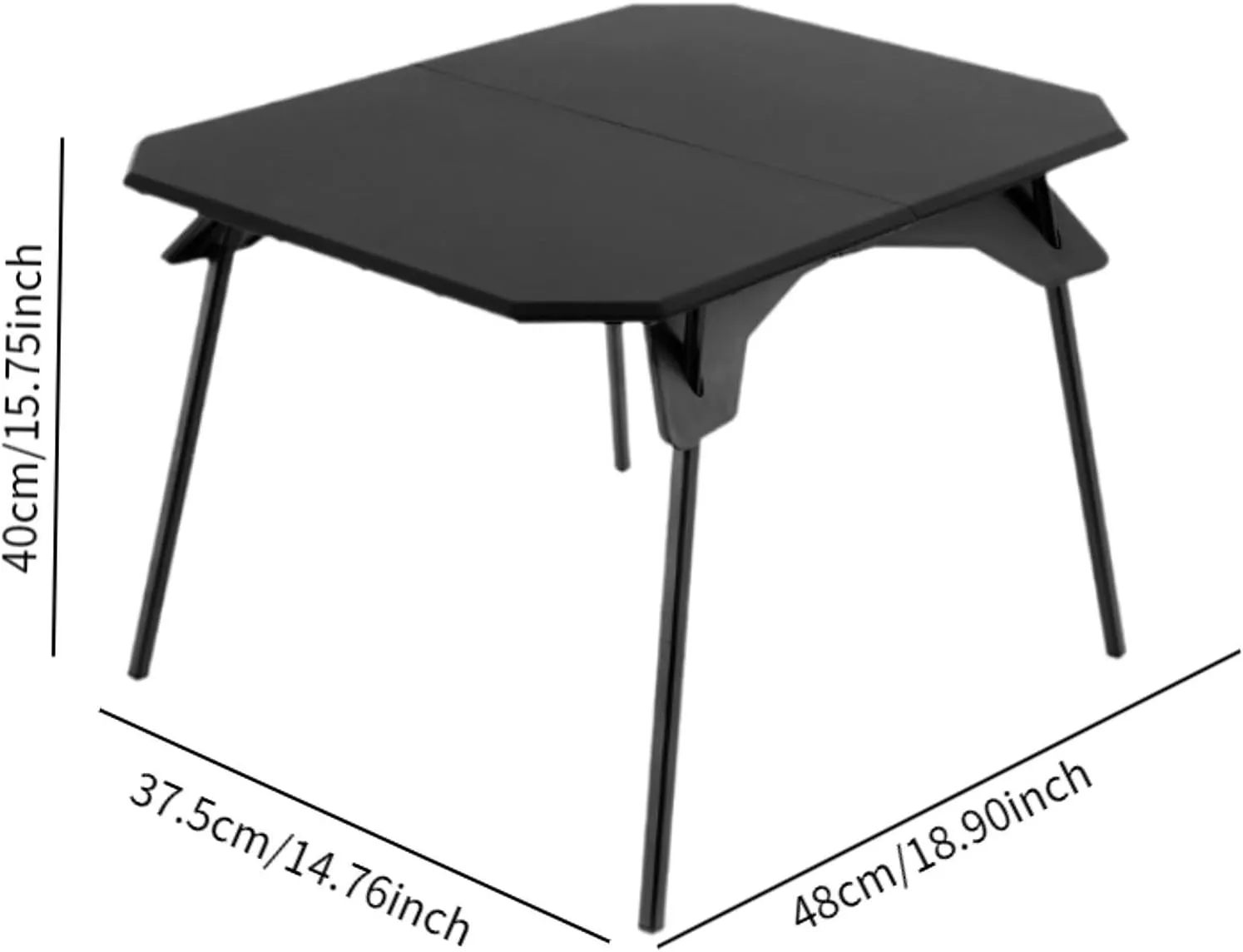Compact Folding Table for Outdoor Activities with Adjustable Height, Black
