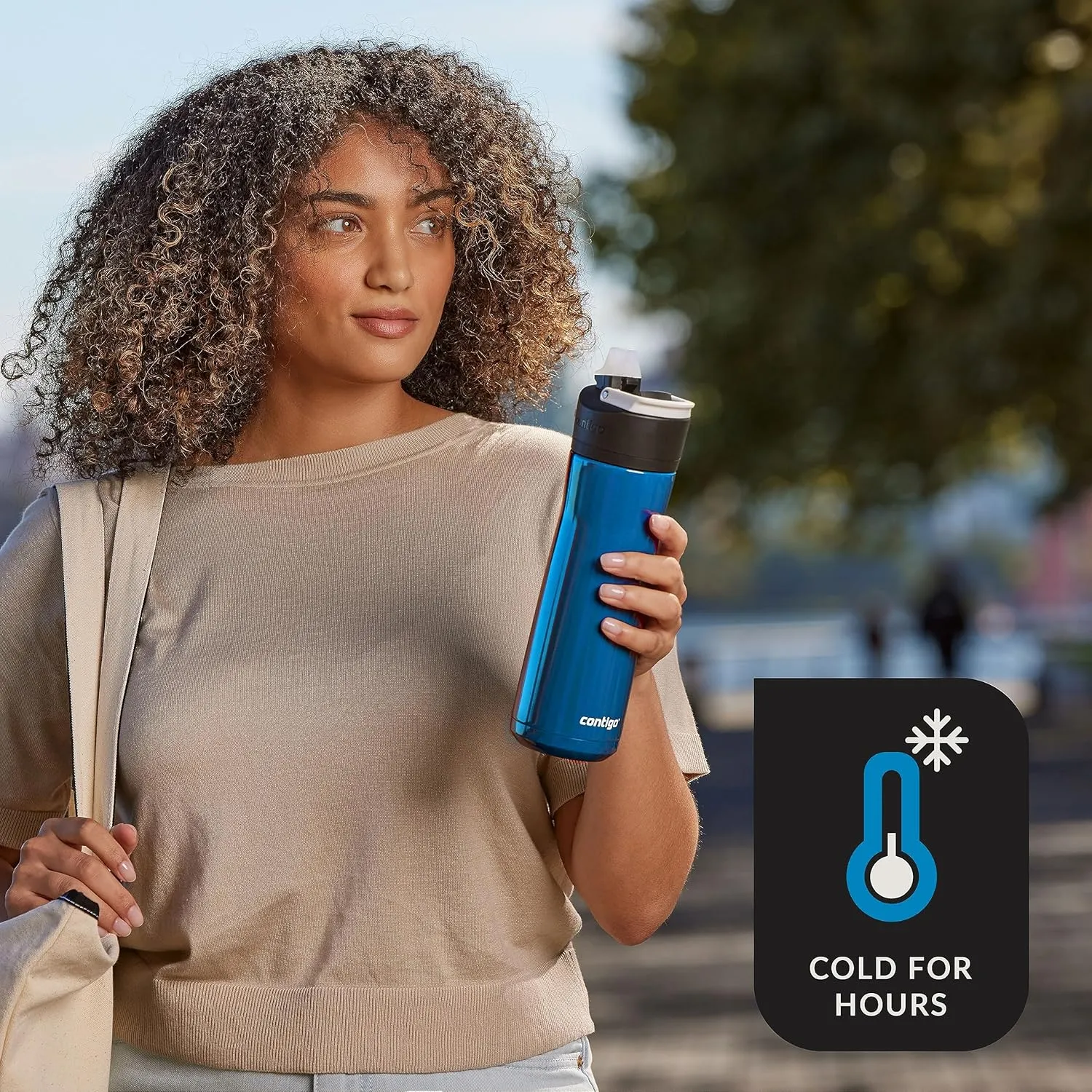 Contigo Ashland Chill Stainless Steel Water Bottle 24oz Leakproof Lid & Straw Keep Drinks Cold for 24hrs & Hot for 6hrs Ideal for Travel Work School