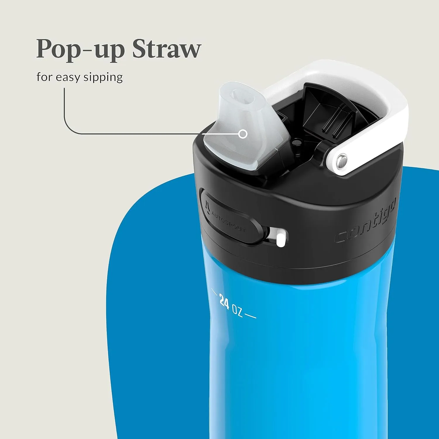 Contigo Ashland Chill Stainless Steel Water Bottle 24oz Leakproof Lid & Straw Keep Drinks Cold for 24hrs & Hot for 6hrs Ideal for Travel Work School