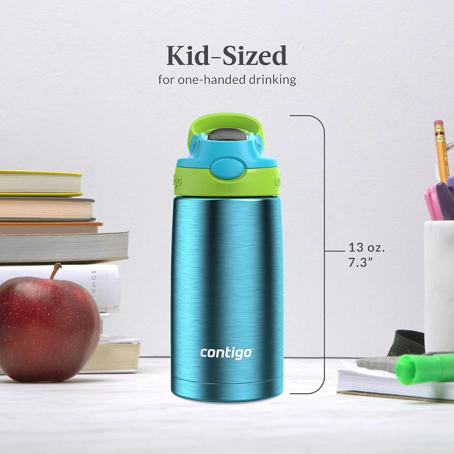 Contigo Aubrey Leak-Proof Spill-Proof Insulated Stainless Steel Water Bottle, 13 Oz.