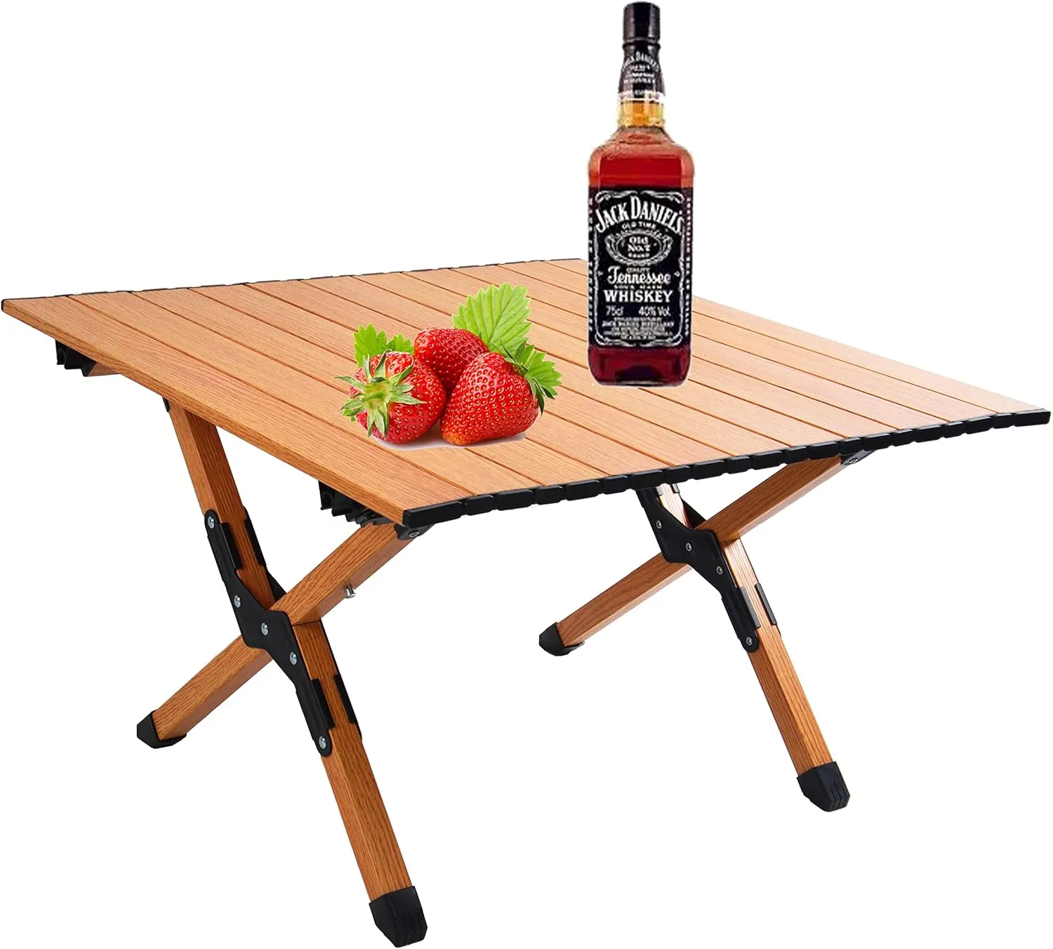 Convenient Portable Picnic Table with Rollable Aluminum Top, Lightweight, Compact Folding Frame, Outdoor Gatherings