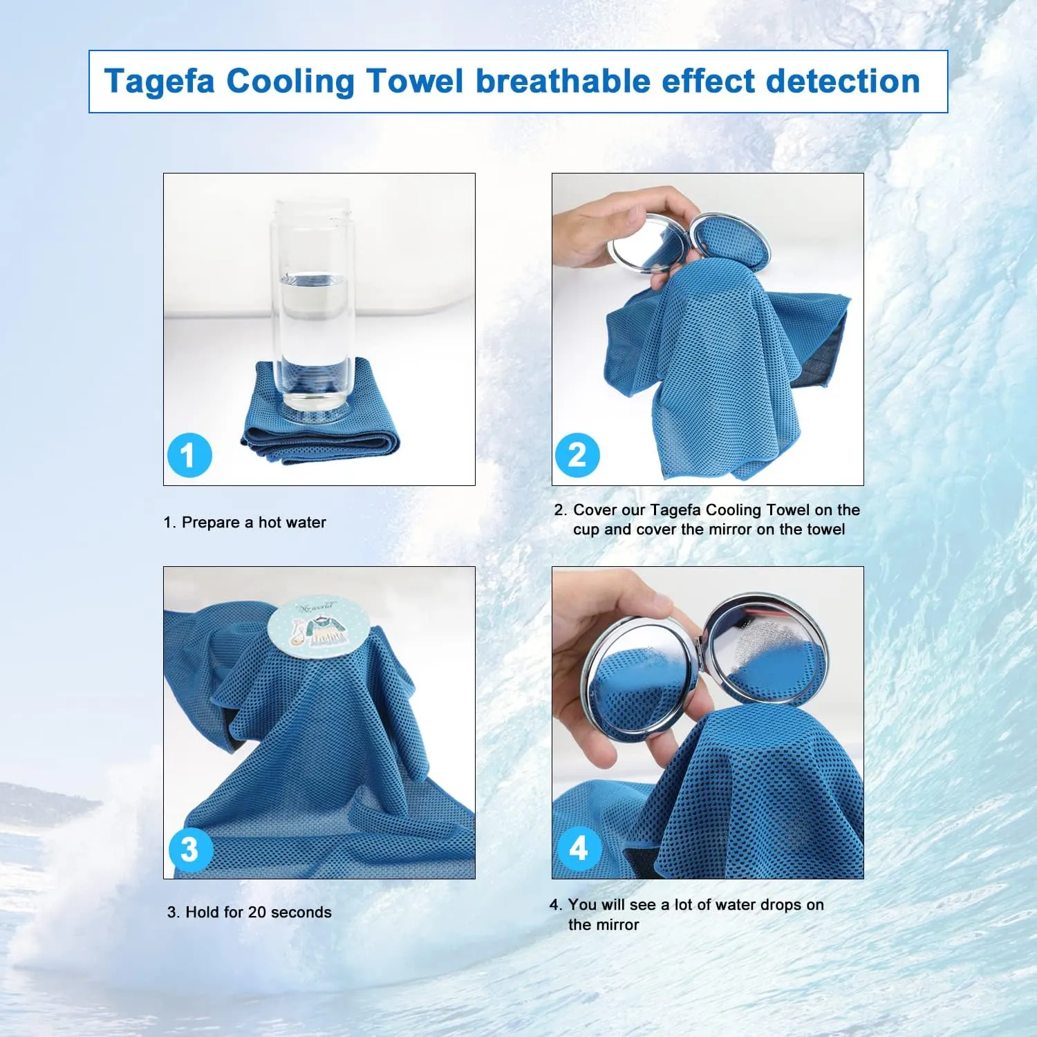 Cooling Towel 20 Pack (40"x12") Ice Towels, 160GSM Soft Breathable, Super Absorbent, Quick Cold Towel, for Bowling, Yoga, Travel, Camping, Golf, Football, Hiking, Outdoor Work