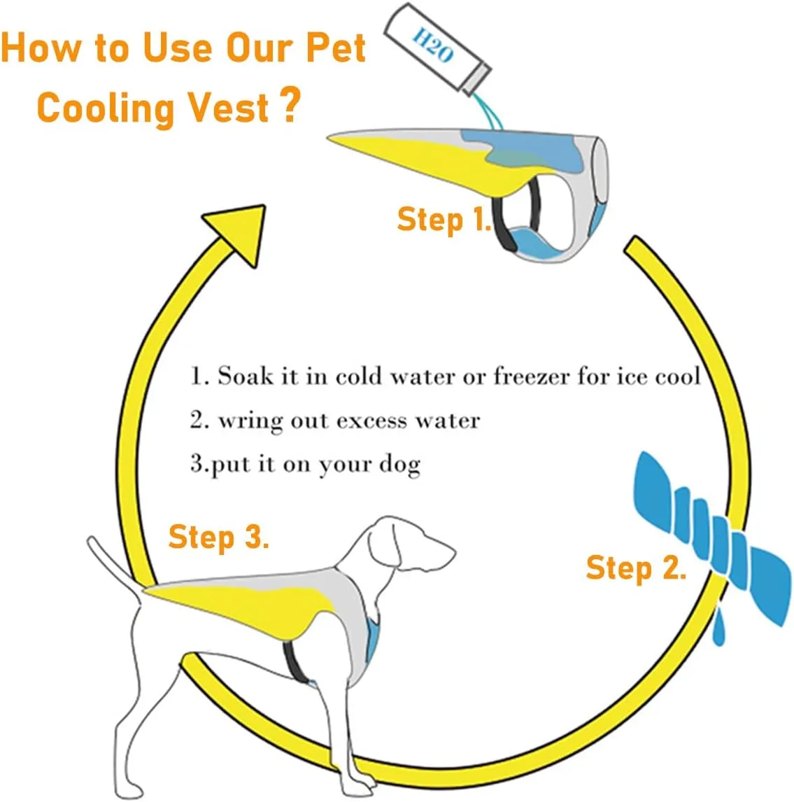 Cooling Vest Harness Cooling Shirt for Dogs Vest with Reflective Strip Harness for Medium Dog Lightweight Dog Summer Clothes