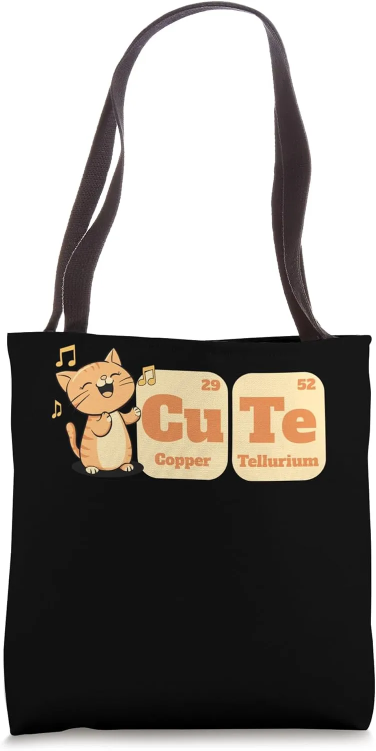 Copper Tellurium Cat Periodic Table Chemistry Students Tote Bag