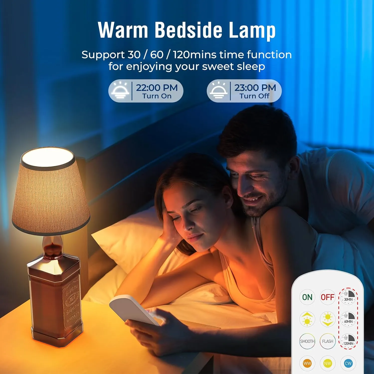 Cordless LED Bottle Lamp 5000mAh Battery Portable Wireless Table Lamp Wine Bottle Lamp for Indoor Outdoor Dining Bedroom with Remote (Black, 1 Pack)