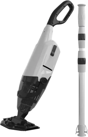 Cordless Pool Vacuum, 60-Min Runtime Rechargeable Pool Cleaner for Above Ground Pools/Hot Tubs - Efficient Sand & Debris Removal System (Grey)