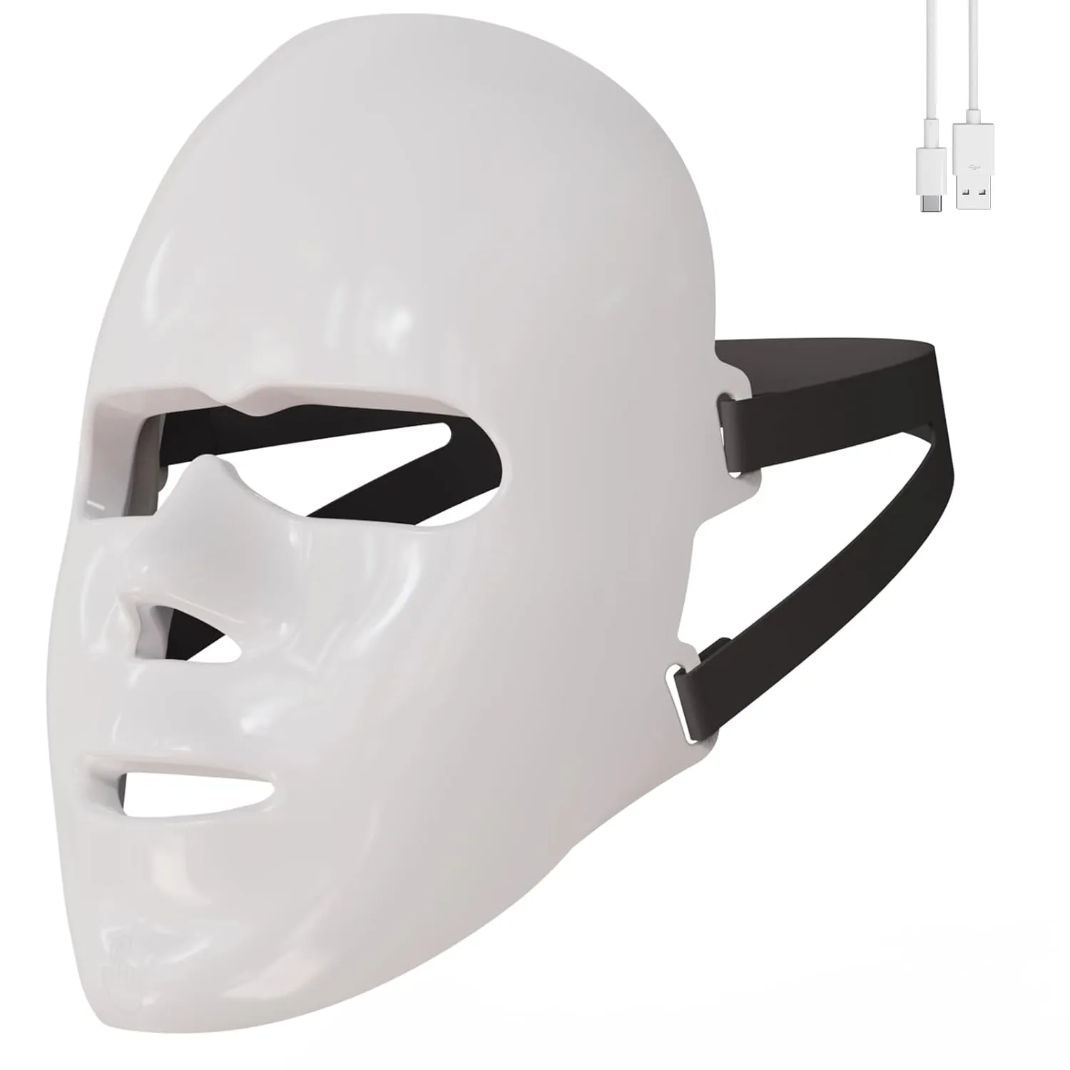 Cordless Red Light Therapy for Face, 7 Modes Led Face Mask Light Therapy with Remote, Near Infrared 880 Red Light Therapy Mask at Home, Wrinkle Reduction, Anti-Ageing, White