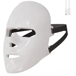Cordless Red Light Therapy for Face, 7 Modes Led Face Mask Light Therapy with Remote, Near Infrared 880 Red Light Therapy Mask at Home, Wrinkle Reduction, Anti-Ageing, White