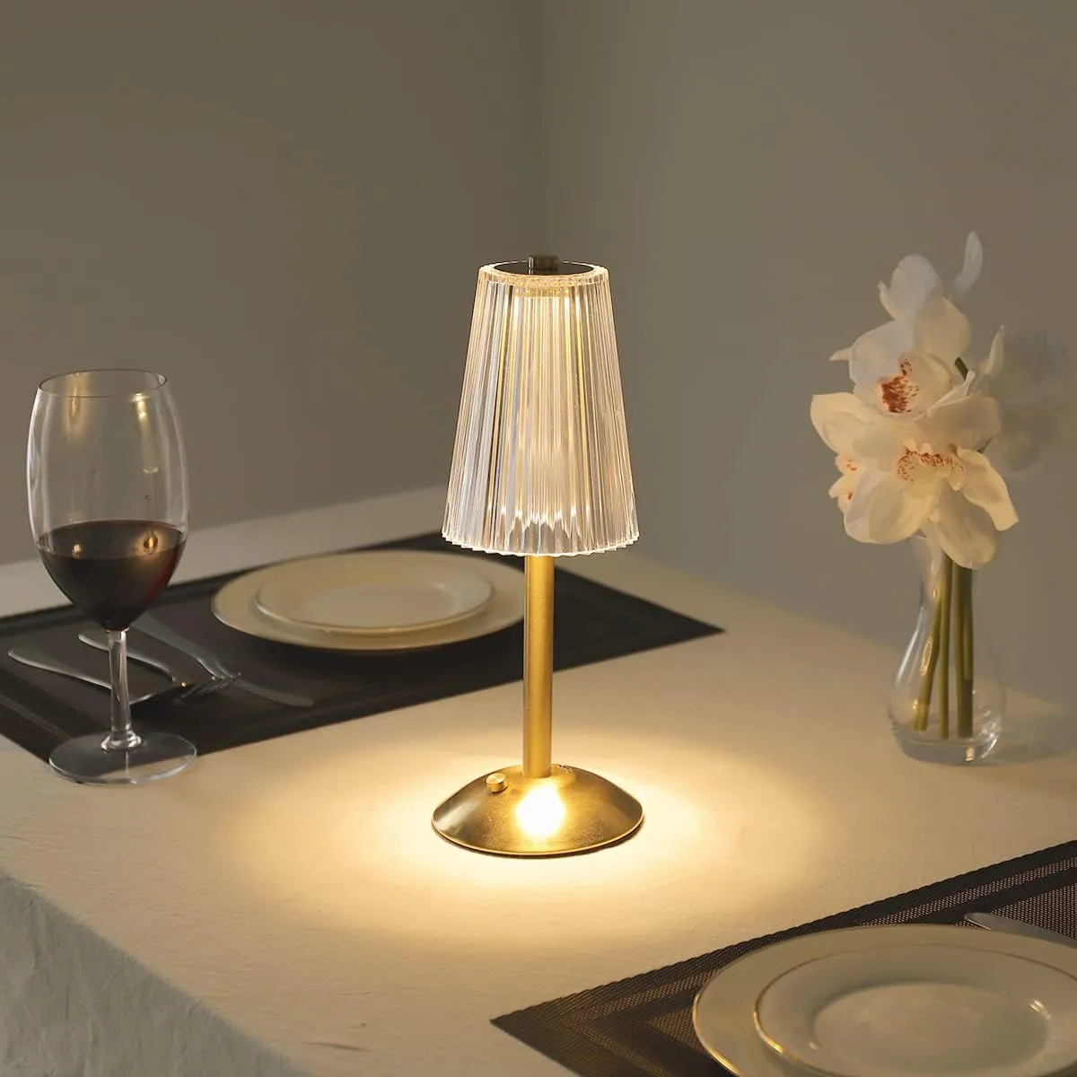 Cordless Table Lamp, 12'' Tall Portable Rechargeable Battery Operated Lamp for Table/Dining Room/Desk/Home, Dimmable Touch Control Table Lamps