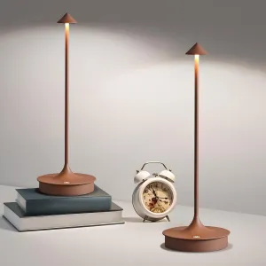 Cordless Table Lamp Rechargeable LED Battery Operated 4000mAh Table Lamp Touch Dimmable Lamp Outdoor Waterproof Portable Wireless Table Light for Dining Restaurant Bar Indoor/Outdoor Use (Brown-2PC)