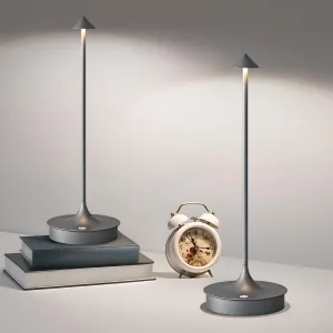 Cordless Table Lamp Rechargeable LED Battery Operated 4000mAh Table Lamp Touch Dimmable Lamp Outdoor Waterproof Portable Wireless Table Light for Dining Restaurant Bar Indoor/Outdoor Use (Grey-2PC)