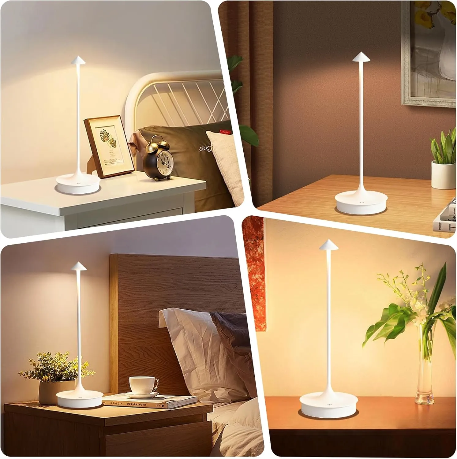 Cordless Table Lamp Rechargeable LED Table Lamps Battery Operated 4000mAh Touch Dimmable Wireless Lamp Waterproof Portable Outdoor Table Light for Restaurants and Dining Home Indoor/Outdoor Use